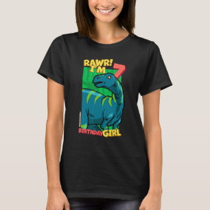 Rawr  I'm 7 Birthday Girls 7th Birthday Dino Fukui T-Shirt