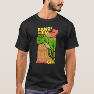 Rawr I'm 7 Birthday Girls 7th Birthday Dino Yinlon T-Shirt