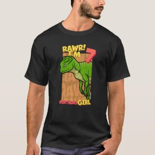 Rawr I'm 7 Birthday Girls 7th Birthday Dino Yinlon T-Shirt