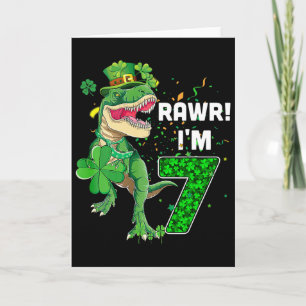 Rawr I'm 7 Birthday Years Old 2015 T Rex Dinosaur  Card