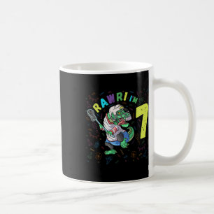 Rawr I'm 7 Dinosaur T-rex 7 Year Old Boy Birthday Coffee Mug