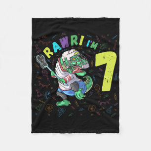 Rawr I'm 7 Dinosaur T-rex 7 Year Old Boy Birthday Fleece Blanket
