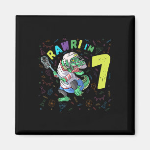 Rawr I'm 7 Dinosaur T-rex 7 Year Old Boy Birthday  Magnet