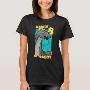 Rawr I'm 8 Birthday Boys 8th Birthday Dino Jobari T-Shirt