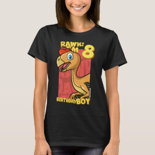 Rawr  I'm 8 Birthday Boys 8th Birthday Dino Ovirap T-Shirt