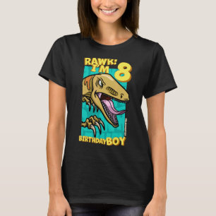 Rawr  I'm 8 Birthday Boys 8th Birthday Dino Veloci T-Shirt