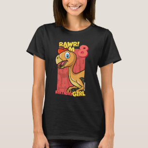 Rawr I'm 8 Birthday Girls 8th Birthday Dino Ovira T-Shirt
