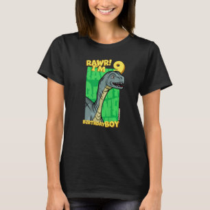 Rawr I'm 9 Birthday Boys 9th Birthday Dino Mussaur T-Shirt