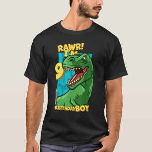 Rawr  I'm 9 Birthday Boys 9th Birthday Dino Tyrann T-Shirt