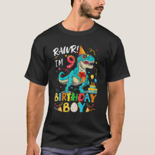 Rawr I'm 9Th Birthday Boy Dinosaur Rex 9 Years Old T-Shirt