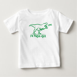 Rawr I'm Three -Rex 3rd Birthday Dinosaur Shirt, Baby T-Shirt