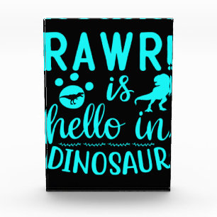 Rawr! Is Hello In Dinosaur Photo Block