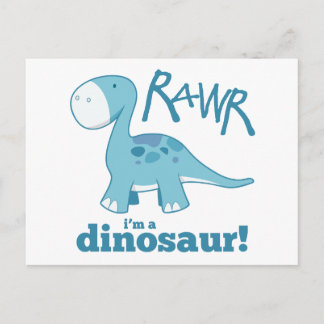 RAWR Je suis un Dinosaure Diplodocus Cartes postal