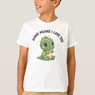 Rawr Means I Love You   Cute Dinosaur Cartoon Desi T-Shirt
