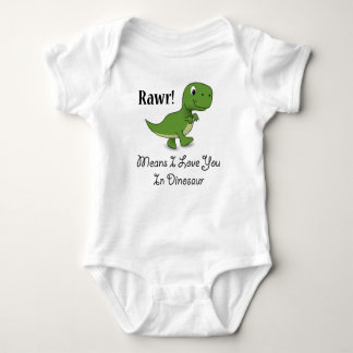 Rawr Means I Love You In Dinosaur Baby Bodysuit
