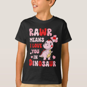 Rawr Means I Love You In Dinosaur Heart Valentines T-Shirt