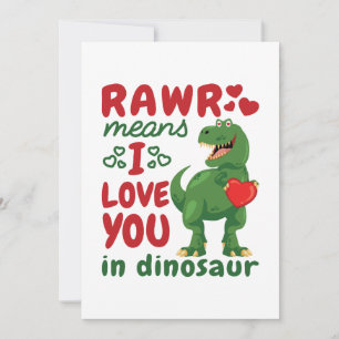 Rawr Means I Love You In Dinosaur Holiday Card
