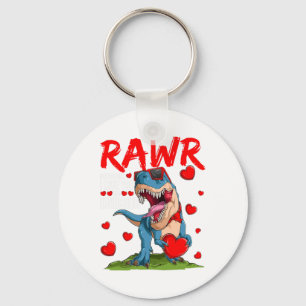 Rawr Means I Love You In Dinosaur T Rex Lover Vale Keychain