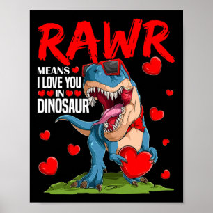 Rawr Means I Love You In Dinosaur T Rex Lover Vale Poster