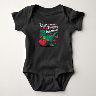 Rawr Means I Love You In Dinosaur T Rex Valentines Baby Bodysuit