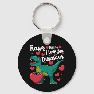 Rawr Means I Love You In Dinosaur T Rex Valentines Keychain