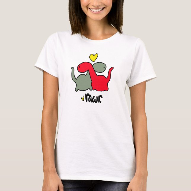 Rawr, Means I love you in Dinosaur T-shirts (Front)