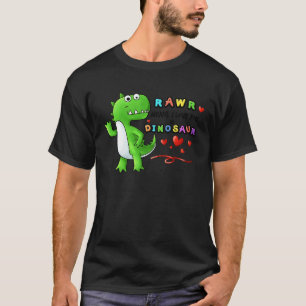 Rawr Means I Love You in Dinosaur Trex Valentines  T-Shirt
