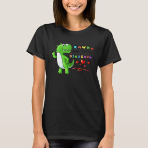 Rawr Means I Love You in Dinosaur Trex Valentines  T-Shirt