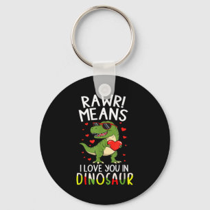 Rawr Means I Love You In Dinosaur Valentine’s Day  Keychain