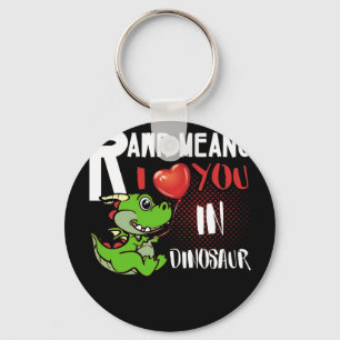 RAWR Means I Love You In Dinosaur Valentine's Day Keychain