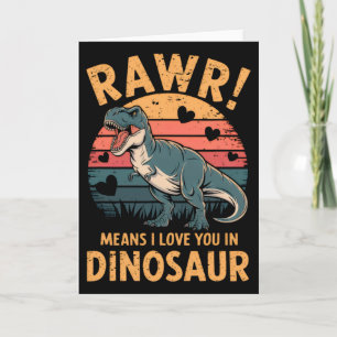 Rawr Means I Love You In Dinosaur Vintage Valentin Card
