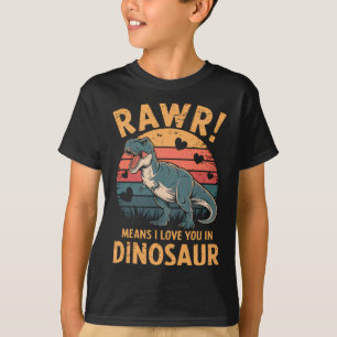 Rawr Means I Love You In Dinosaur Vintage Valentin T-Shirt