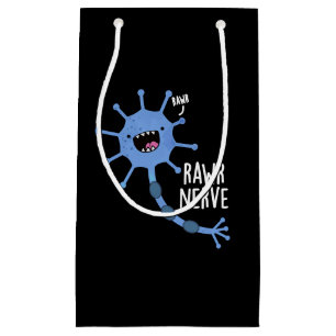 Rawr Nerve Funny Neuron Nerve Pun Dark BG Small Gift Bag