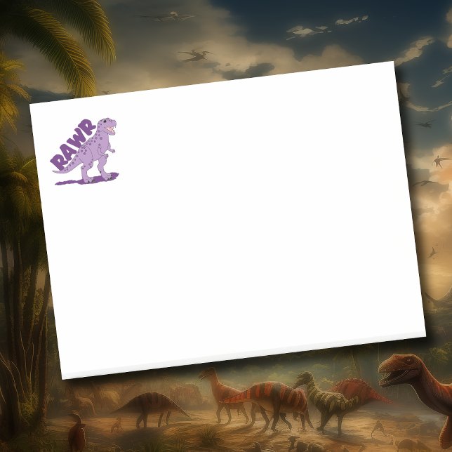 RAWR Purple Spotted T-Rex Tyrannosaurus Dinosaur Post-it Notes (Creator Uploaded)