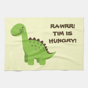 Rawrr! Hungry Dinosaur! Kitchen Towel