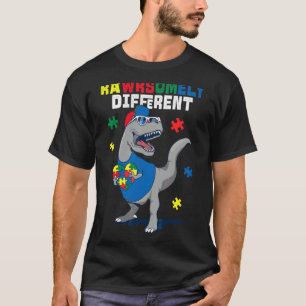 Rawrsomely Different Autism Dinosaur Puzzle Trex A T-Shirt