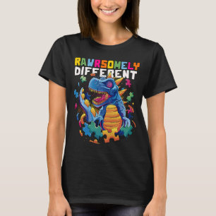 Rawrsomely Different Dinosaur Boys Autism Awarenes T-Shirt