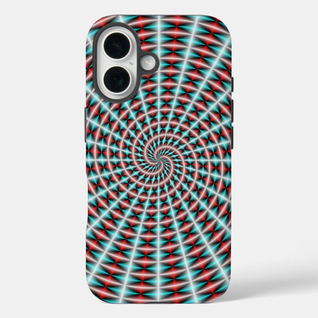 Ray and Spiral Weave in Blue and Red Case-Mate iPhone Case (Back)