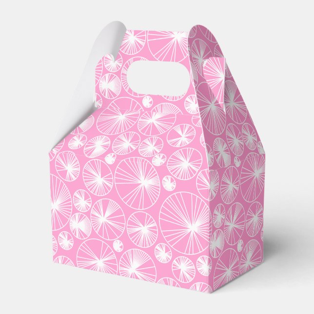 Ray Circles - White on Pink Favor Box (Front Side)