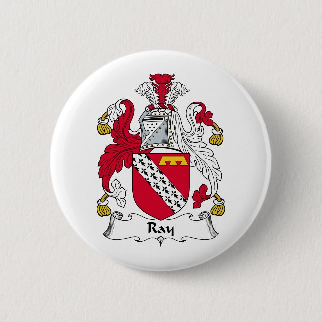 Ray Family Crest 2 Inch Round Button (Front)