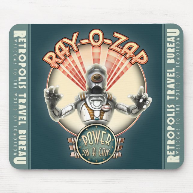 Ray-O-Zap Retro Robot Mouse Pad (Front)