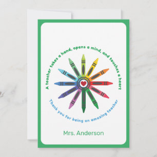 Ray of Crayons / Teacher Appreciation Thank You Ca Card