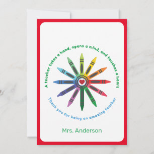 Ray of Crayons / Teacher Appreciation Thank You Ca Card