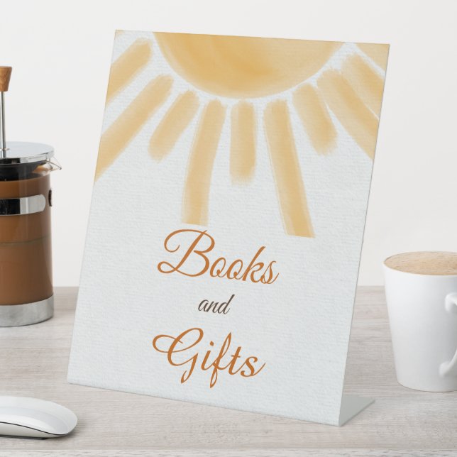 Ray of Sun Theme Sunshine Baby Shower Gift Favour Pedestal Sign (In SItu)