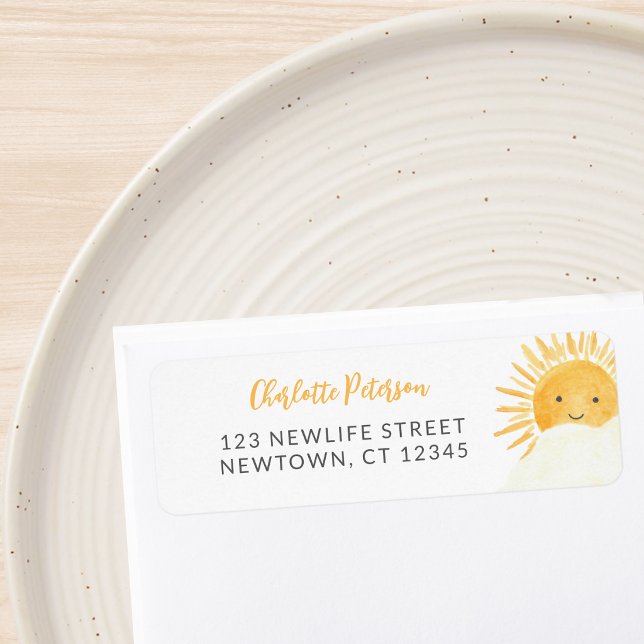 Ray Of Sunshine Baby Shower Return Address (Creator Uploaded)