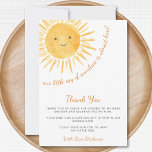 Ray Of Sunshine Baby Shower Thank You Card<br><div class="desc">This cute gender-neutral baby shower thank you card features a smiling yellow watercolor sun and stylish typography. Easily customizable. Original Watercolor © Michele Davies.</div>