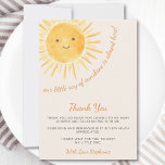 Ray Of Sunshine Baby Shower Thank You Card<br><div class="desc">This cute gender-neutral baby shower thank you card features a smiling yellow watercolor sun and stylish typography on a soft cream background.  Easily customizable. Original Watercolor © Michele Davies sold exclusively on Zazzle.</div>