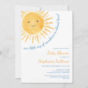 Ray of Sunshine Boy Baby Shower Invitation