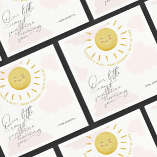 Ray of Sunshine Clouds Girl Baby Shower Napkin