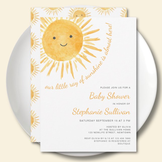Ray of Sunshine Gender-Neutral Baby Shower Invitation (Creator Uploaded)